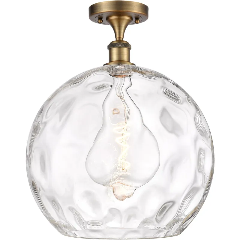 Ballston Athens Water Glass 1 Light 14 inch Brushed Brass Semi-Flush Mount Ceiling Light