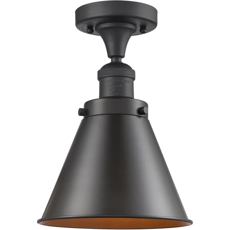 Franklin Restoration Appalachian LED 8 inch Oil Rubbed Bronze Semi-Flush Mount Ceiling Light, Franklin Restoration