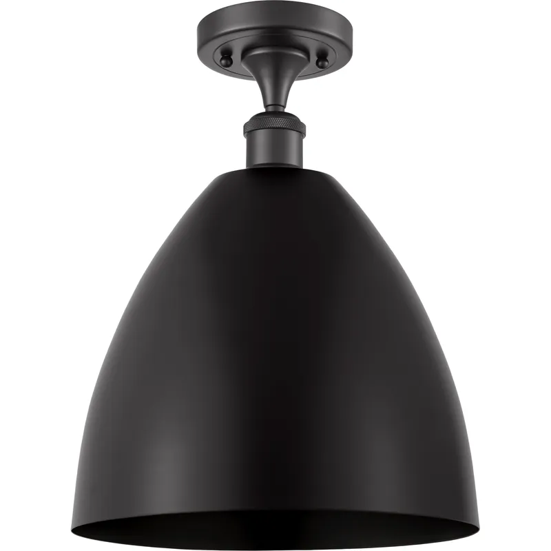 Ballston Dome LED 12 inch Matte Black Semi-Flush Mount Ceiling Light