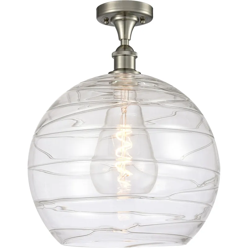 Ballston Deco Swirl LED 13.75 inch Brushed Satin Nickel Semi-Flush Mount Ceiling Light