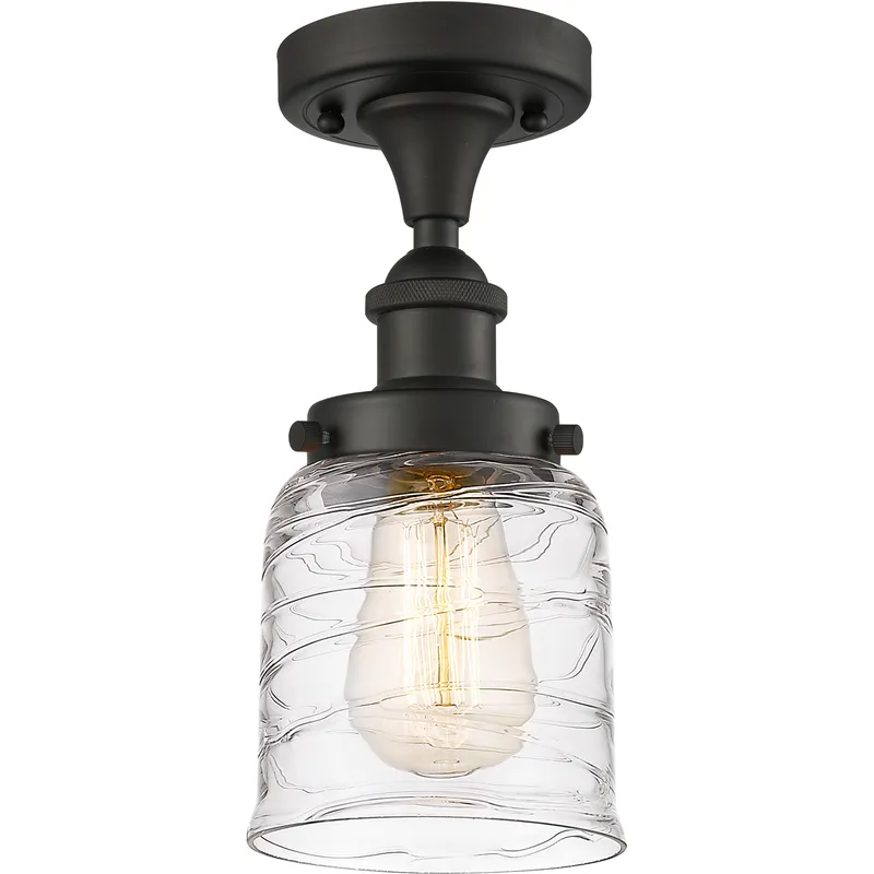 Bell 1 Light 6.5 inch Oil Rubbed Bronze Semi-Flush Mount Ceiling Light
