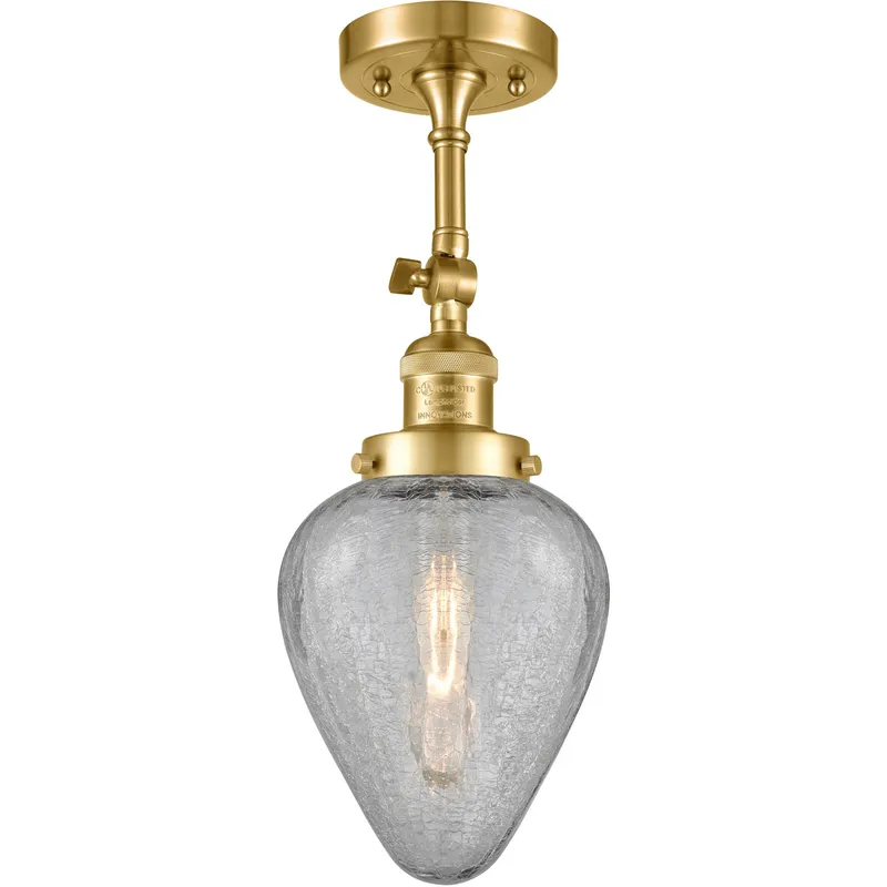 Franklin Restoration Geneseo 1 Light 6.5 inch Satin Gold Semi-Flush Mount Ceiling Light, Franklin Restoration