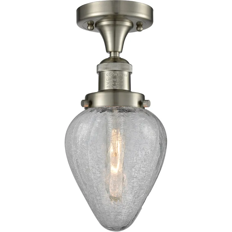 Franklin Restoration Geneseo LED 7 inch Brushed Satin Nickel Semi-Flush Mount Ceiling Light, Franklin Restoration