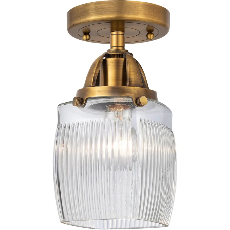 Nouveau 2 Colton LED 5.5 inch Brushed Brass Semi-Flush Mount Ceiling Light