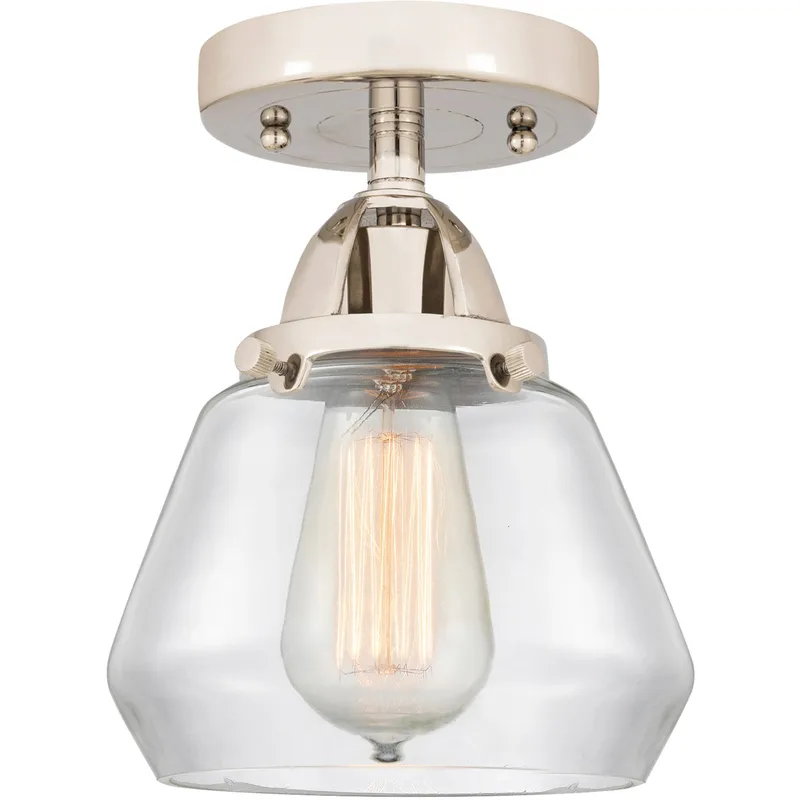 Nouveau 2 Fulton LED 6.75 inch Polished Nickel Semi-Flush Mount Ceiling Light in Clear Glass