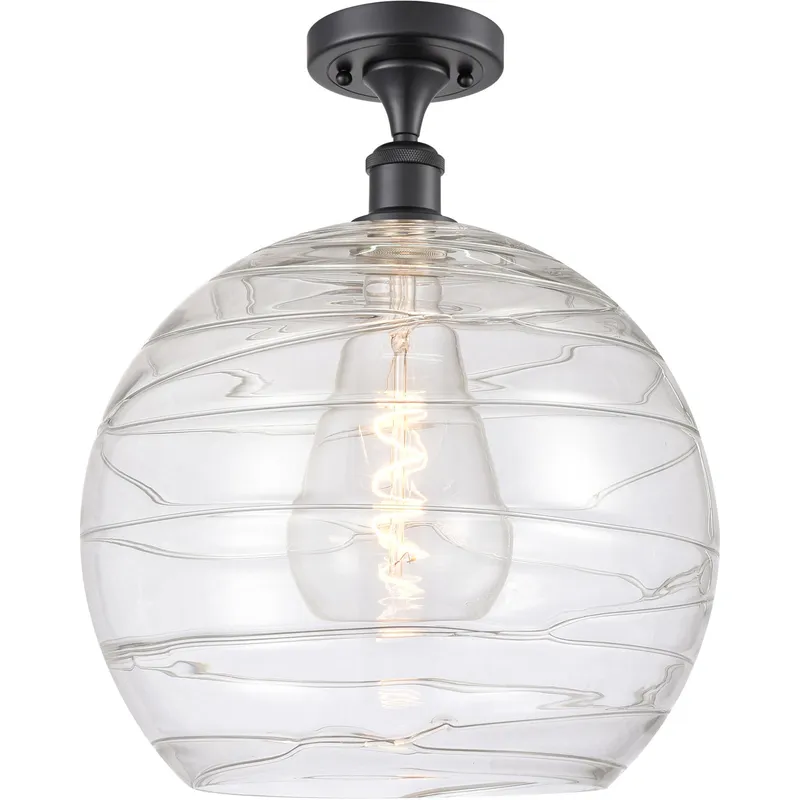Ballston Deco Swirl LED 13.75 inch Matte Black Semi-Flush Mount Ceiling Light
