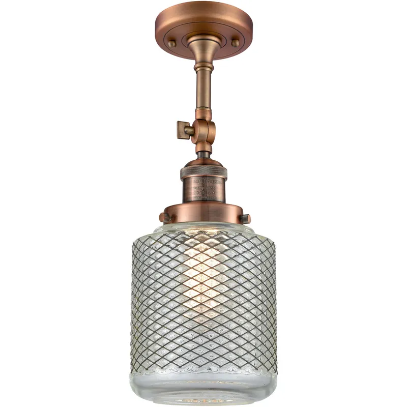 Franklin Restoration Stanton 1 Light 6 inch Antique Copper Semi-Flush Mount Ceiling Light, Franklin Restoration