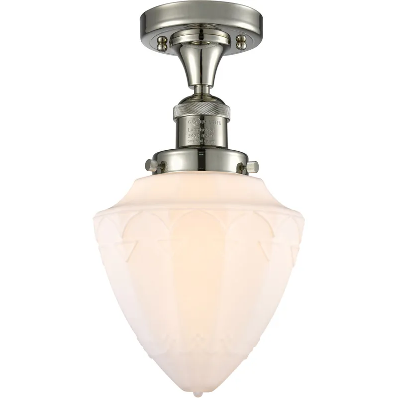 Franklin Restoration Bullet LED 7 inch Polished Nickel Semi-Flush Mount Ceiling Light
