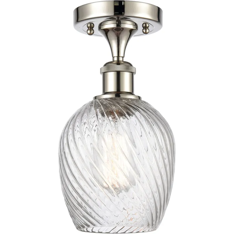 Ballston Salina LED 5 inch Polished Nickel Semi-Flush Mount Ceiling Light, Ballston
