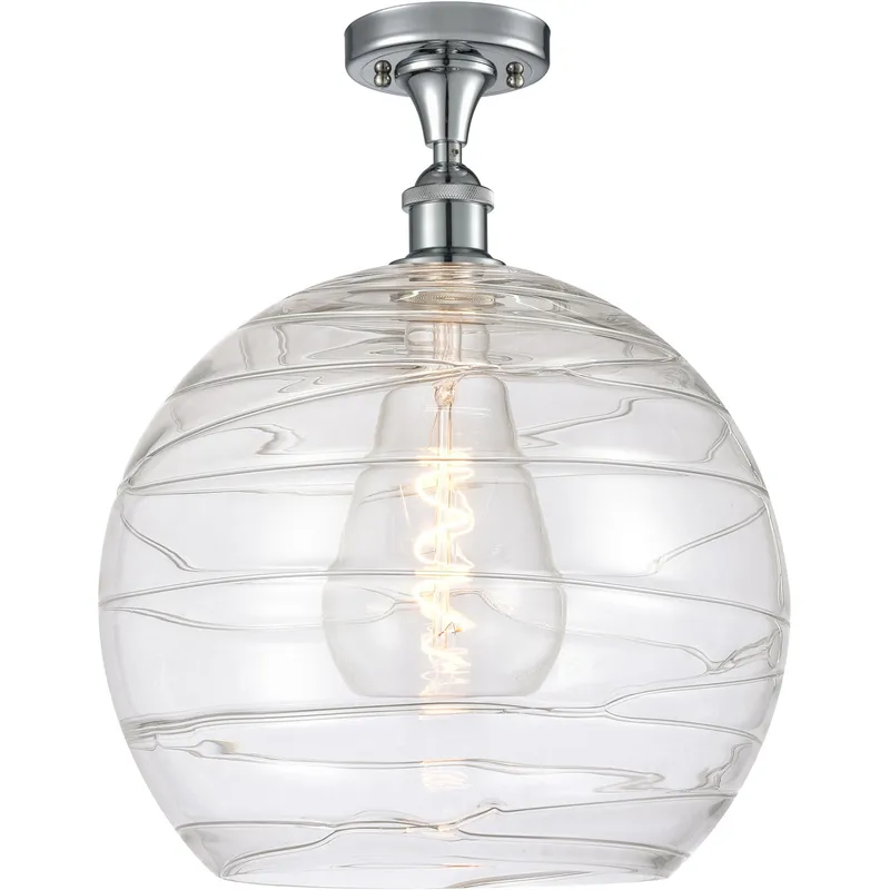 Ballston Deco Swirl LED 13.75 inch Polished Chrome Semi-Flush Mount Ceiling Light