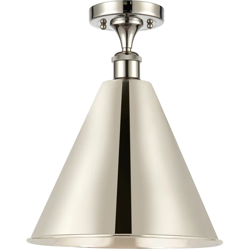 Ballston Cone LED 16 inch Polished Nickel Semi-Flush Mount Ceiling Light