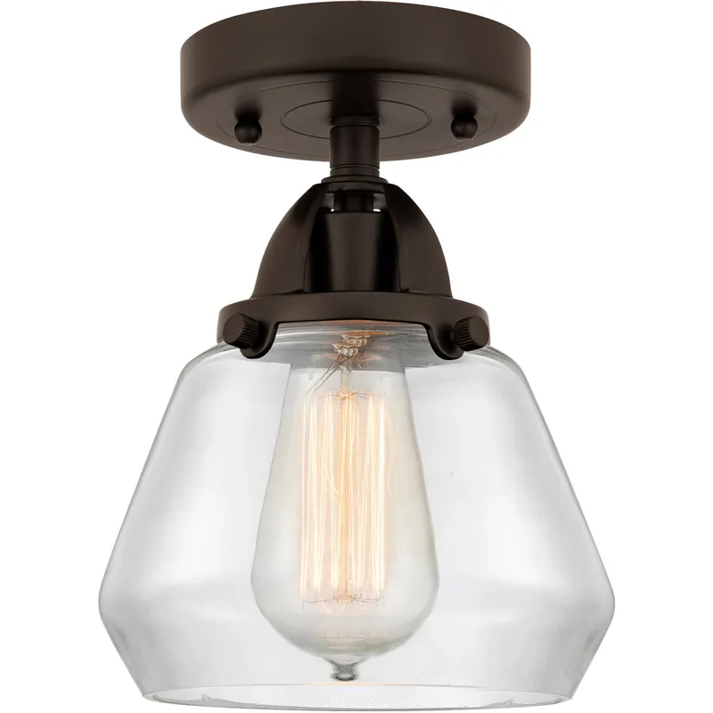 Nouveau 2 Fulton LED 6.75 inch Oil Rubbed Bronze Semi-Flush Mount Ceiling Light in Clear Glass