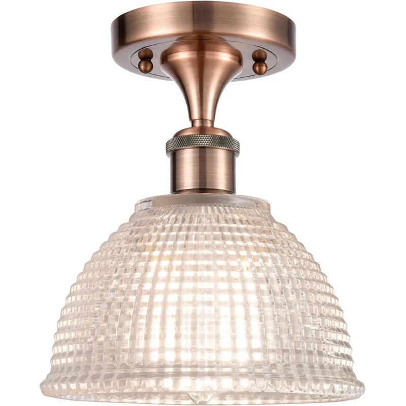 Ballston Arietta LED 8 inch Antique Copper Semi-Flush Mount Ceiling Light, Ballston