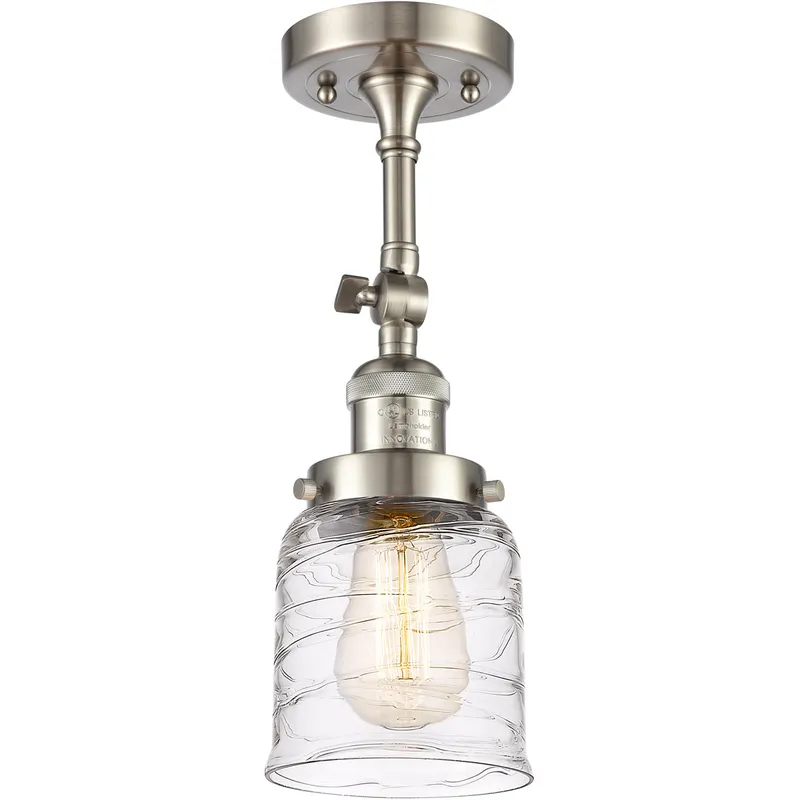 Franklin Restoration Bell 1 Light 5 inch Brushed Satin Nickel Semi-Flush Mount Ceiling Light