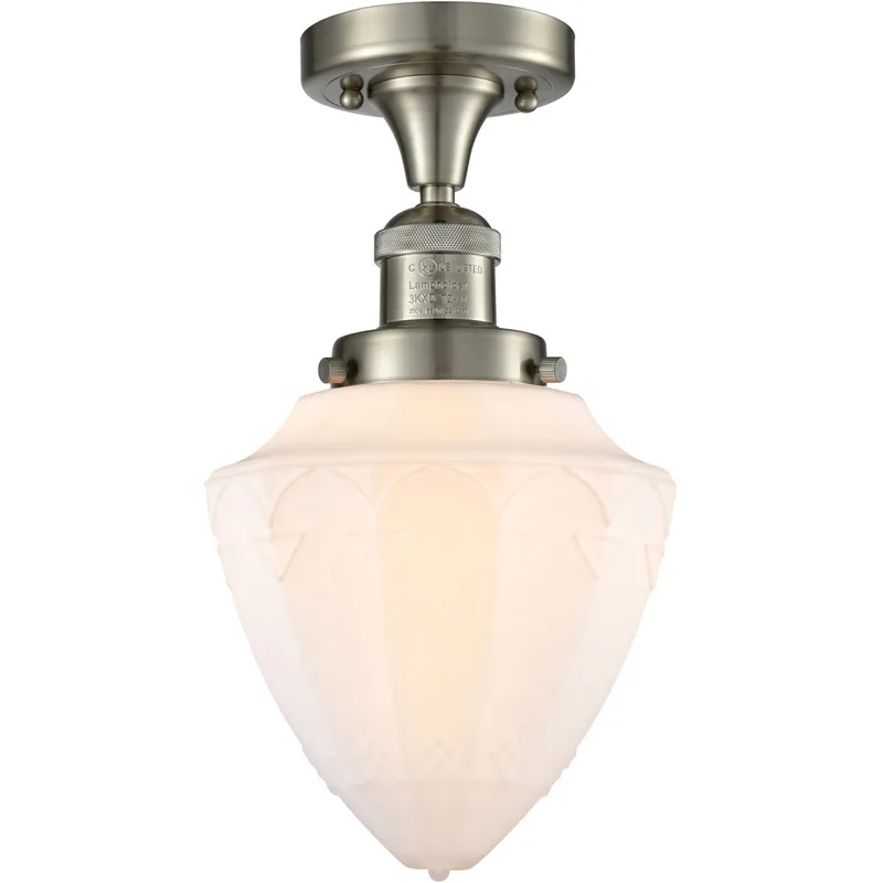 Franklin Restoration Bullet LED 7 inch Brushed Satin Nickel Semi-Flush Mount Ceiling Light