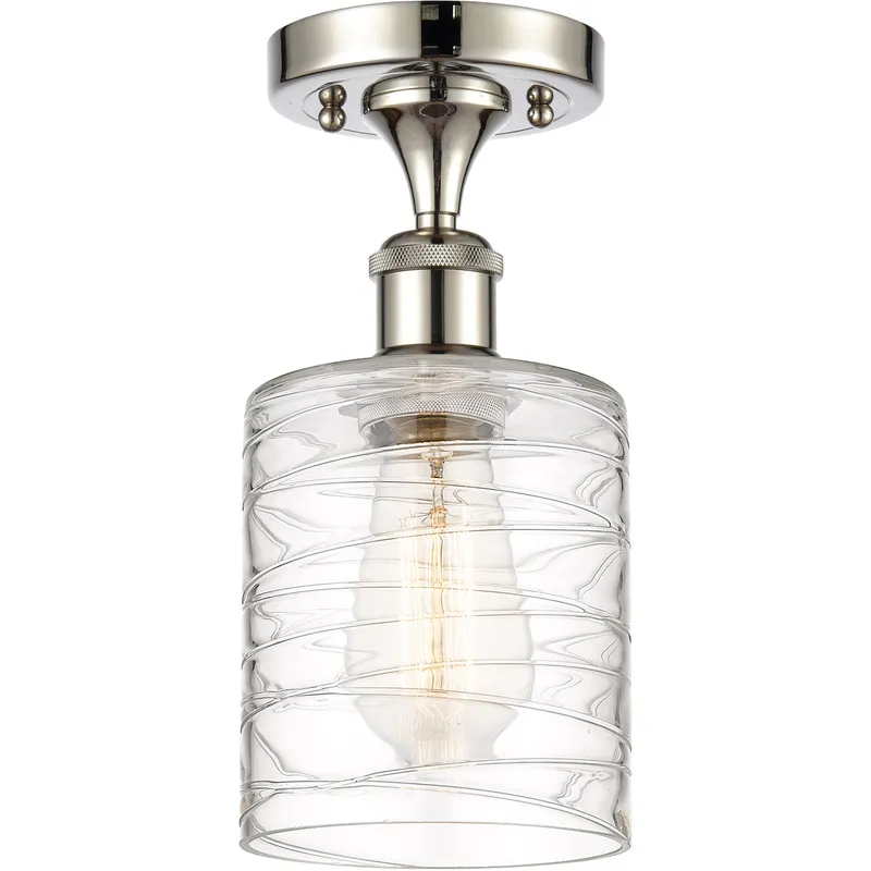 Ballston Cobbleskill 1 Light 5 inch Polished Nickel Semi-Flush Mount Ceiling Light