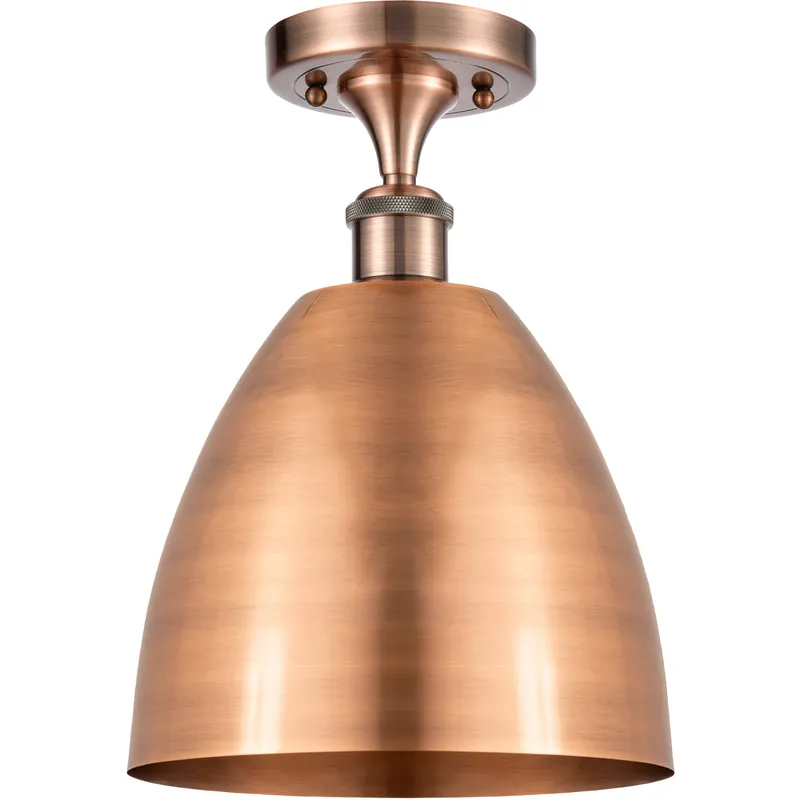 Ballston Dome 1 Light 9 inch Antique Copper Semi-Flush Mount Ceiling Light