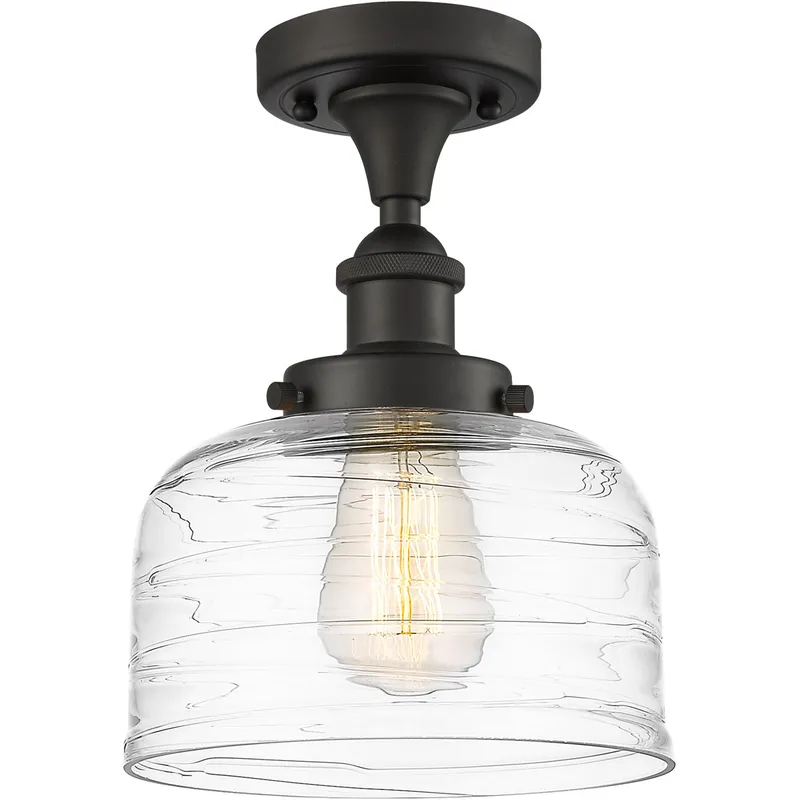 Ballston Bell 1 Light 8 inch Oil Rubbed Bronze Semi-Flush Mount Ceiling Light