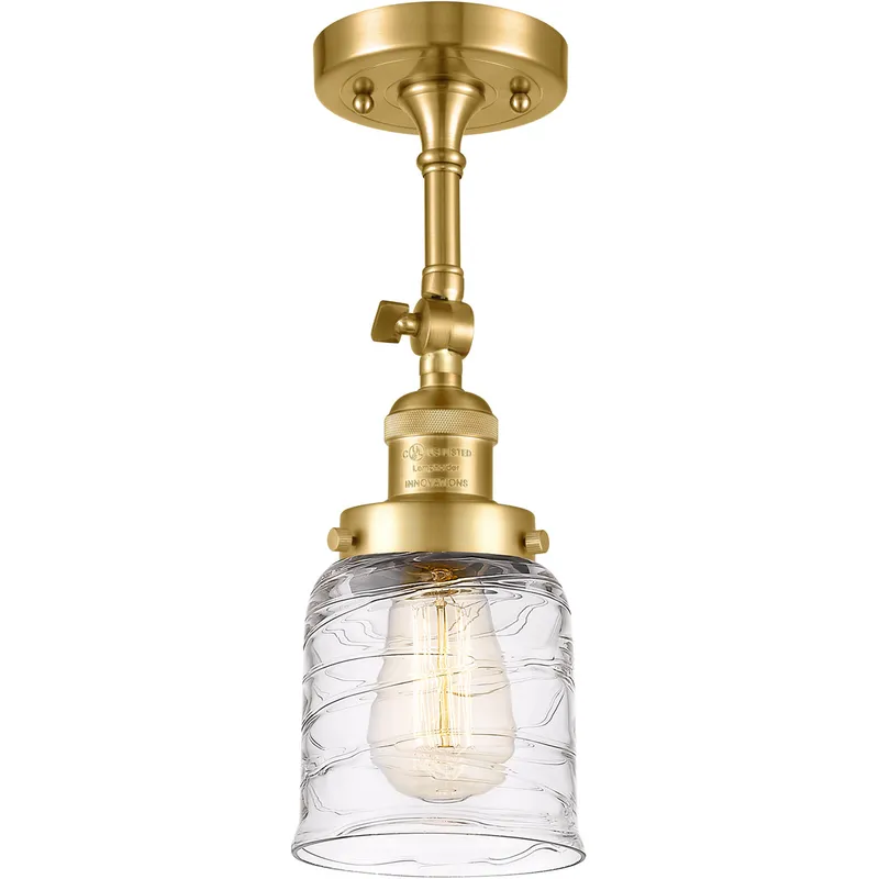 Franklin Restoration Bell 1 Light 5 inch Satin Gold Semi-Flush Mount Ceiling Light