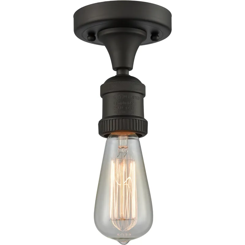 Franklin Restoration Bare Bulb LED 4.5 inch Oil Rubbed Bronze Semi-Flush Mount Ceiling Light