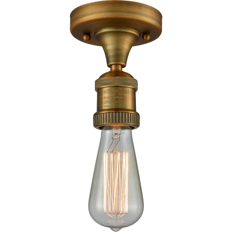 Franklin Restoration Bare Bulb LED 4.5 inch Brushed Brass Semi-Flush Mount Ceiling Light