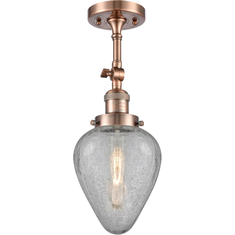 Franklin Restoration Geneseo 1 Light 7 inch Antique Copper Semi-Flush Mount Ceiling Light, Franklin Restoration