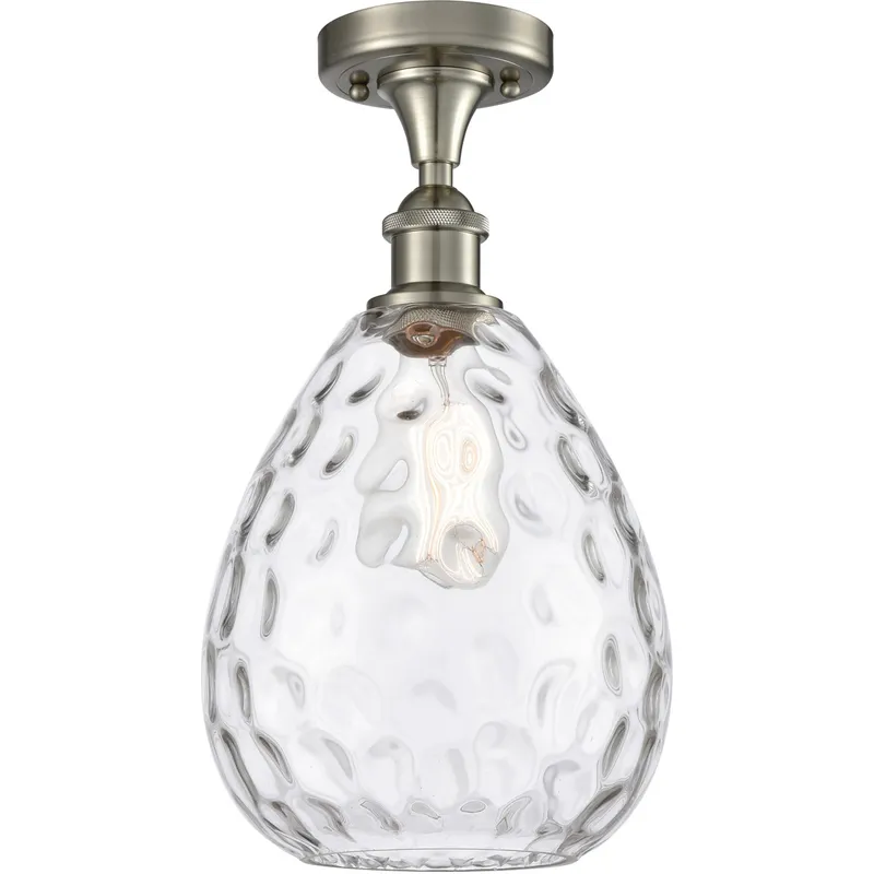 Ballston Large Waverly 1 Light 8 inch Brushed Satin Nickel Semi-Flush Mount Ceiling Light, Ballston