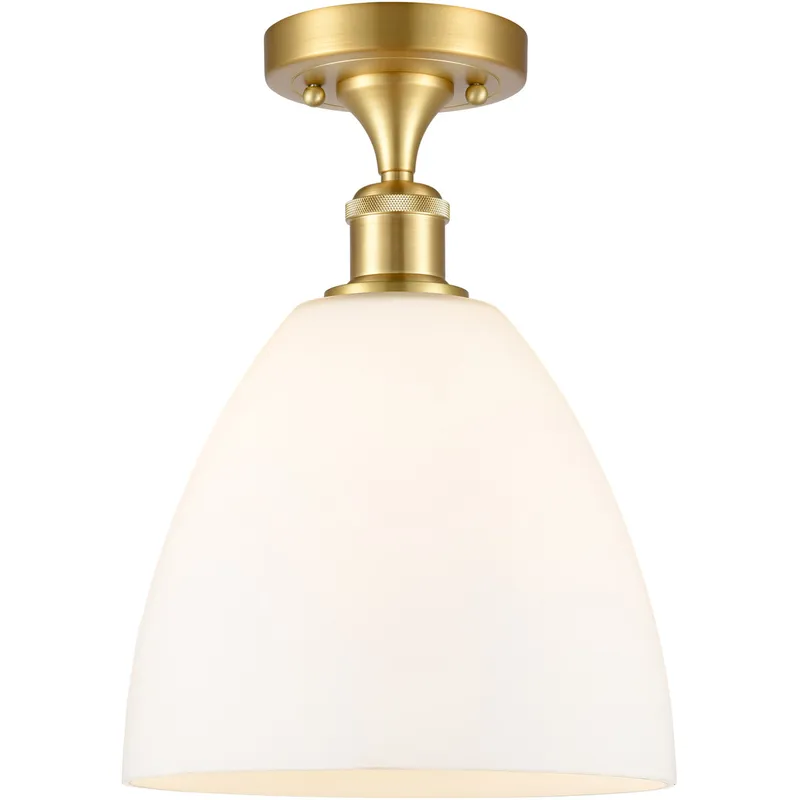 Ballston Dome 1 Light 9 inch Satin Gold Semi-Flush Mount Ceiling Light