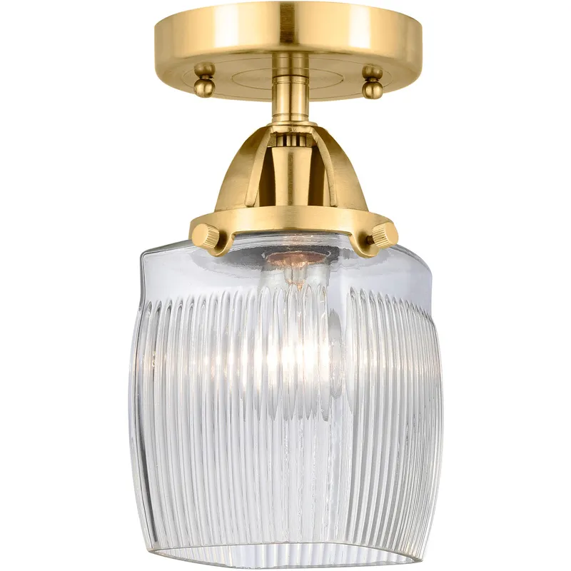 Nouveau 2 Colton LED 6 inch Satin Gold Semi-Flush Mount Ceiling Light