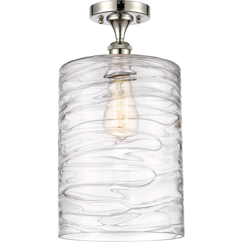 Ballston Cobbleskill 1 Light 9 inch Polished Nickel Semi-Flush Mount Ceiling Light