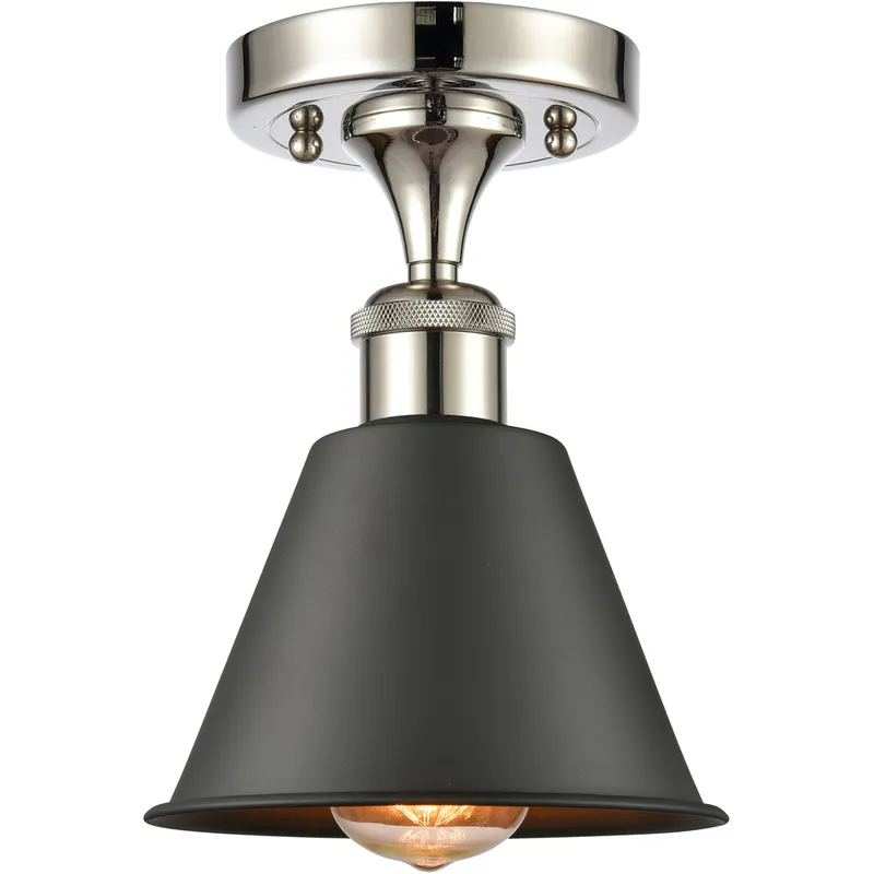 Ballston Smithfield LED 7 inch Polished Nickel Semi-Flush Mount Ceiling Light
