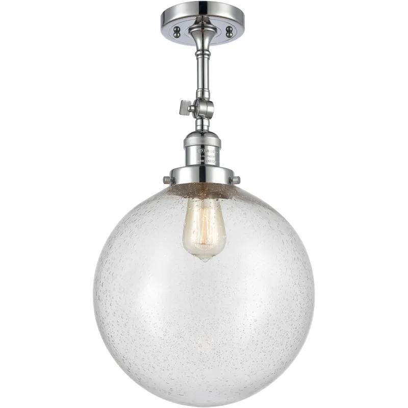 Franklin Restoration XX-Large Beacon 1 Light 12 inch Polished Chrome Semi-Flush Mount Ceiling Light in Seedy Glass, Franklin Restoration
