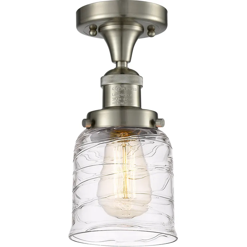 Franklin Restoration Bell 1 Light 5 inch Brushed Satin Nickel Semi-Flush Mount Ceiling Light