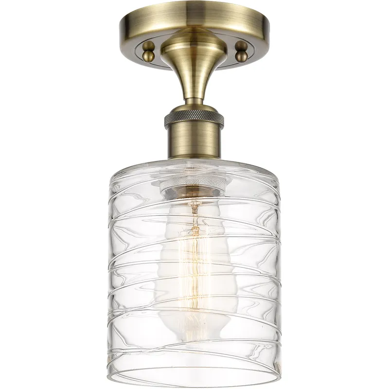 Ballston Cobbleskill 1 Light 5 inch Antique Brass Semi-Flush Mount Ceiling Light