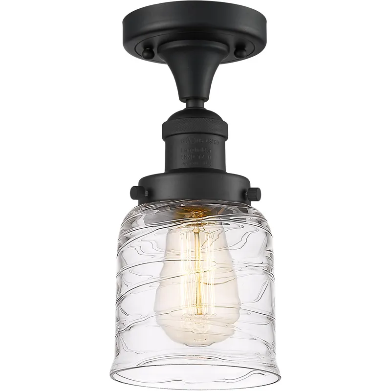 Franklin Restoration Bell 1 Light 5 inch Matte Black Semi-Flush Mount Ceiling Light