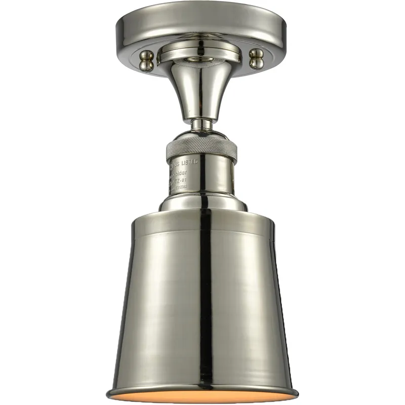 Franklin Restoration Addison 1 Light 5 inch Satin Gold Semi-Flush Mount Ceiling Light, Franklin Restoration
