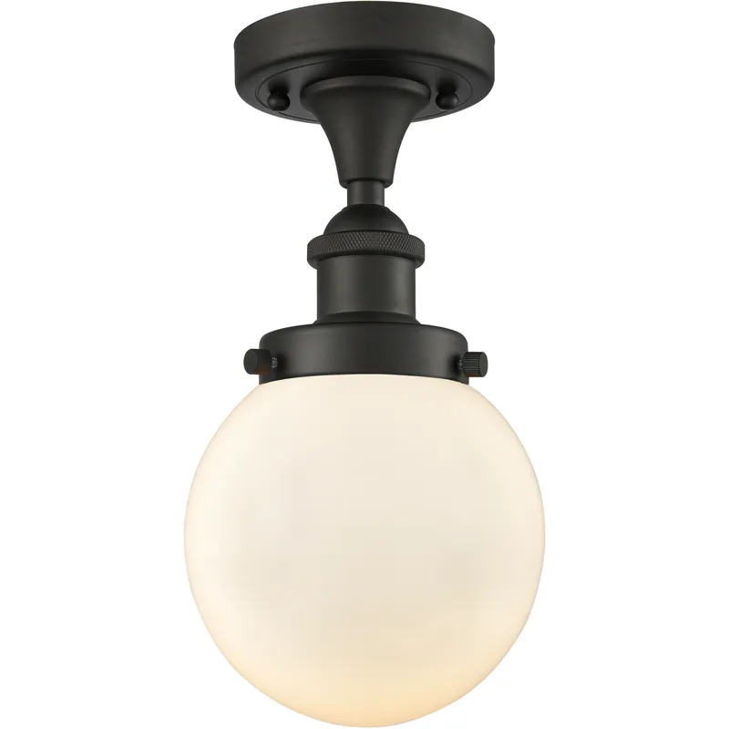 Beacon 1 Light 6.5 inch Oil Rubbed Bronze Semi-Flush Mount Ceiling Light