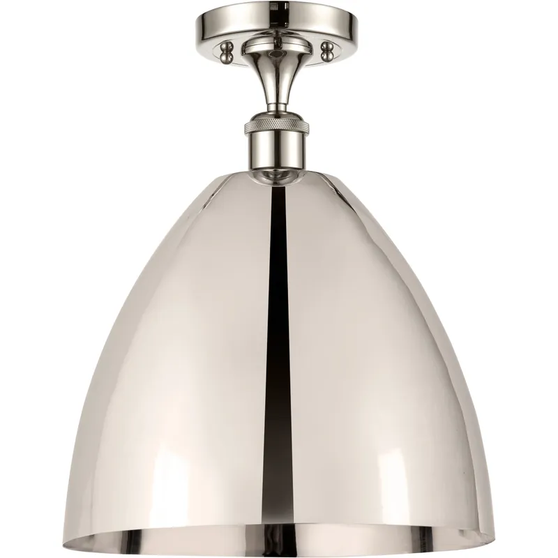 Ballston Dome LED 12 inch Polished Nickel Semi-Flush Mount Ceiling Light