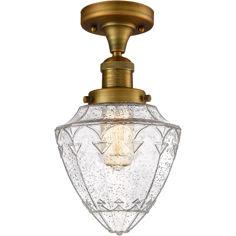 Franklin Restoration Bullet LED 7 inch Brushed Brass Semi-Flush Mount Ceiling Light