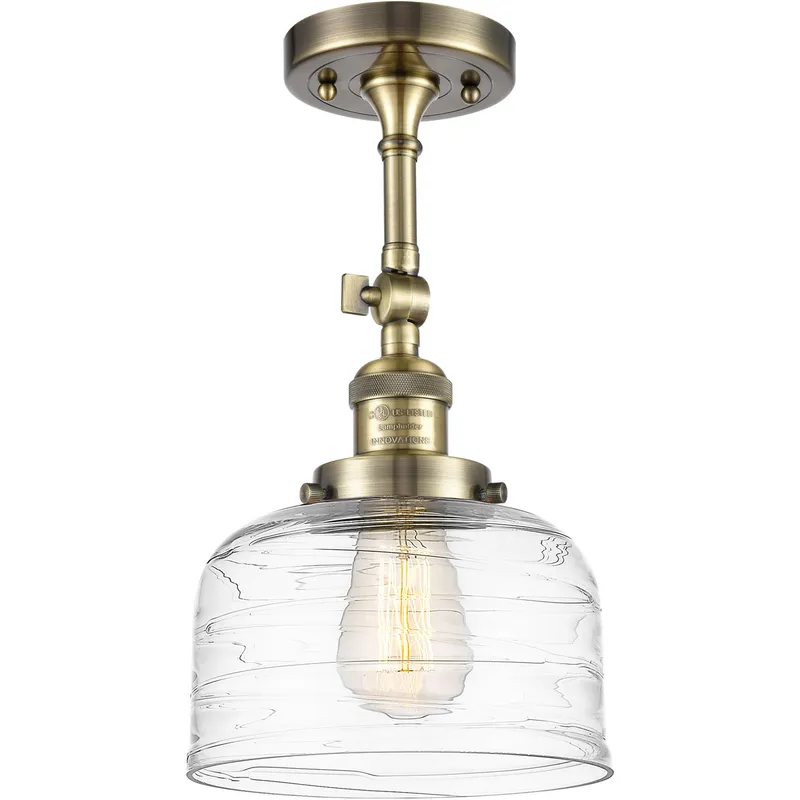 Franklin Restoration Bell 1 Light 8 inch Antique Brass Semi-Flush Mount Ceiling Light