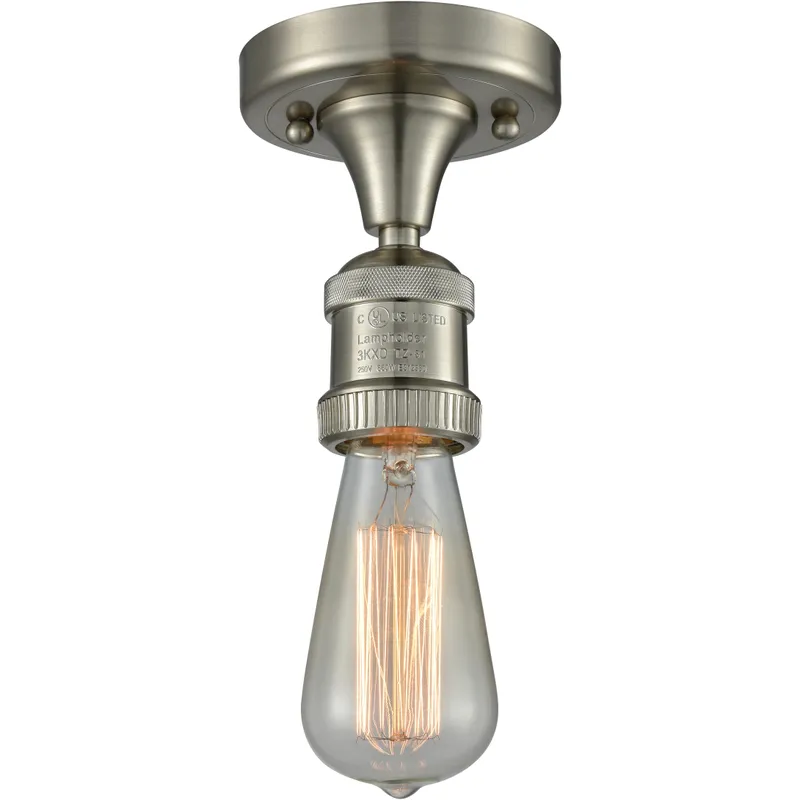 Franklin Restoration Bare Bulb LED 4.5 inch Brushed Satin Nickel Semi-Flush Mount Ceiling Light