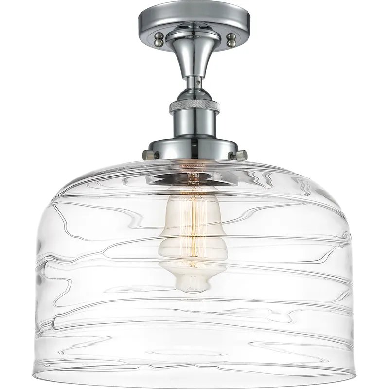 Ballston Bell 1 Light 8 inch Polished Chrome Semi-Flush Mount Ceiling Light