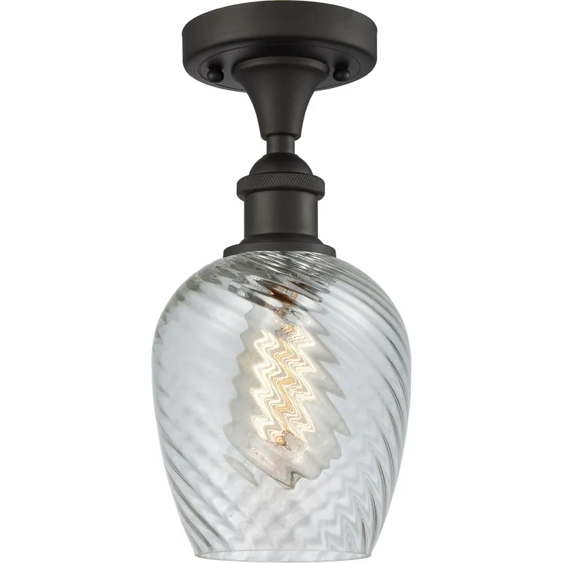 Ballston Salina 1 Light 5 inch Oil Rubbed Bronze Semi-Flush Mount Ceiling Light, Ballston