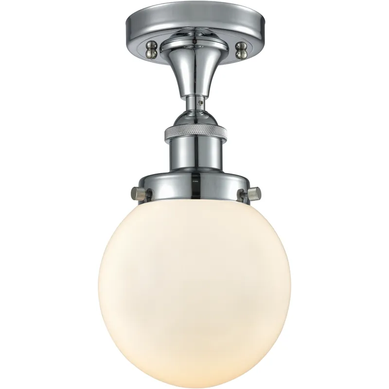 Beacon 1 Light 6.5 inch Polished Chrome Semi-Flush Mount Ceiling Light
