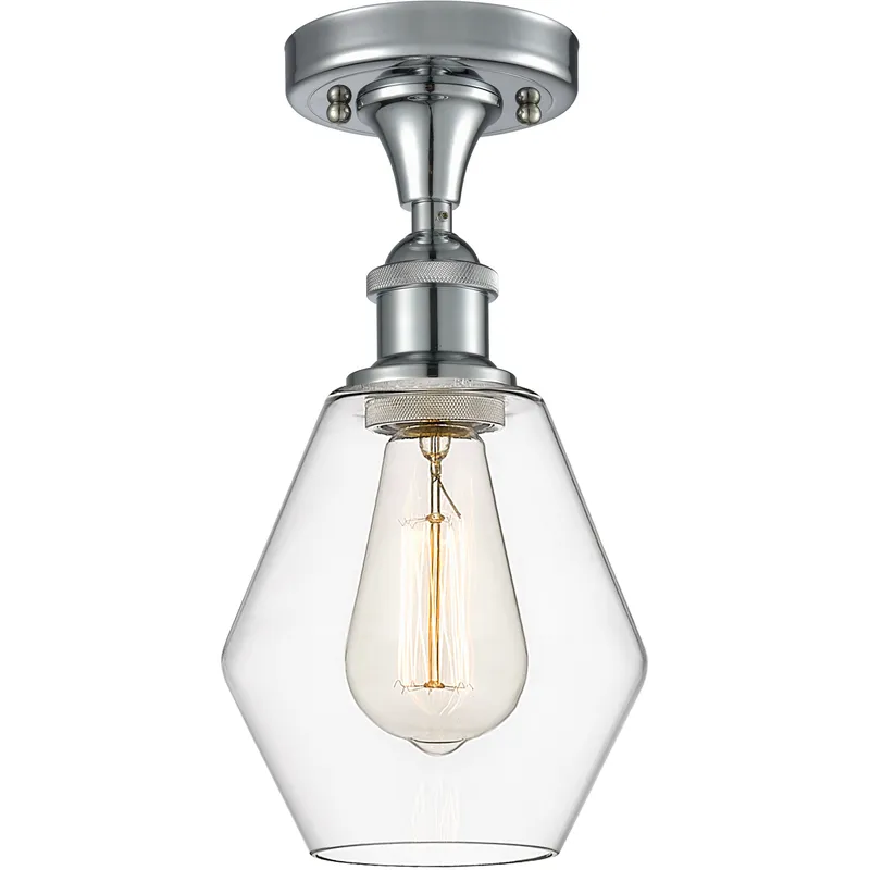 Ballston Cindyrella LED 6 inch Polished Chrome Semi-Flush Mount Ceiling Light in Clear Glass