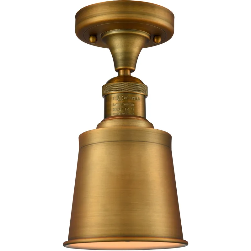 Franklin Restoration Addison 1 Light 5 inch Brushed Brass Semi-Flush Mount Ceiling Light, Franklin Restoration