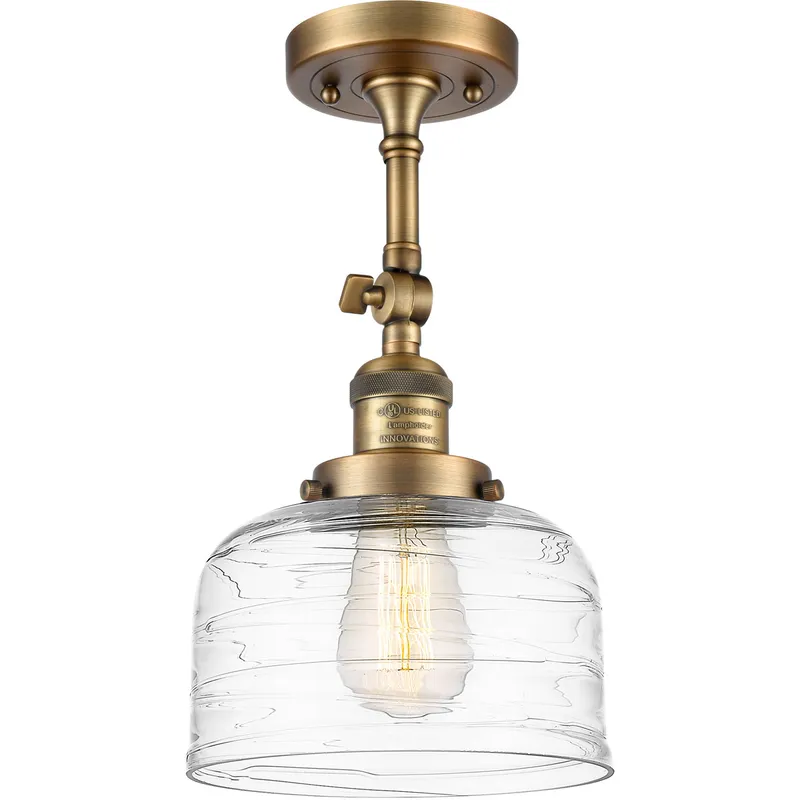 Franklin Restoration Bell 1 Light 8 inch Brushed Brass Semi-Flush Mount Ceiling Light