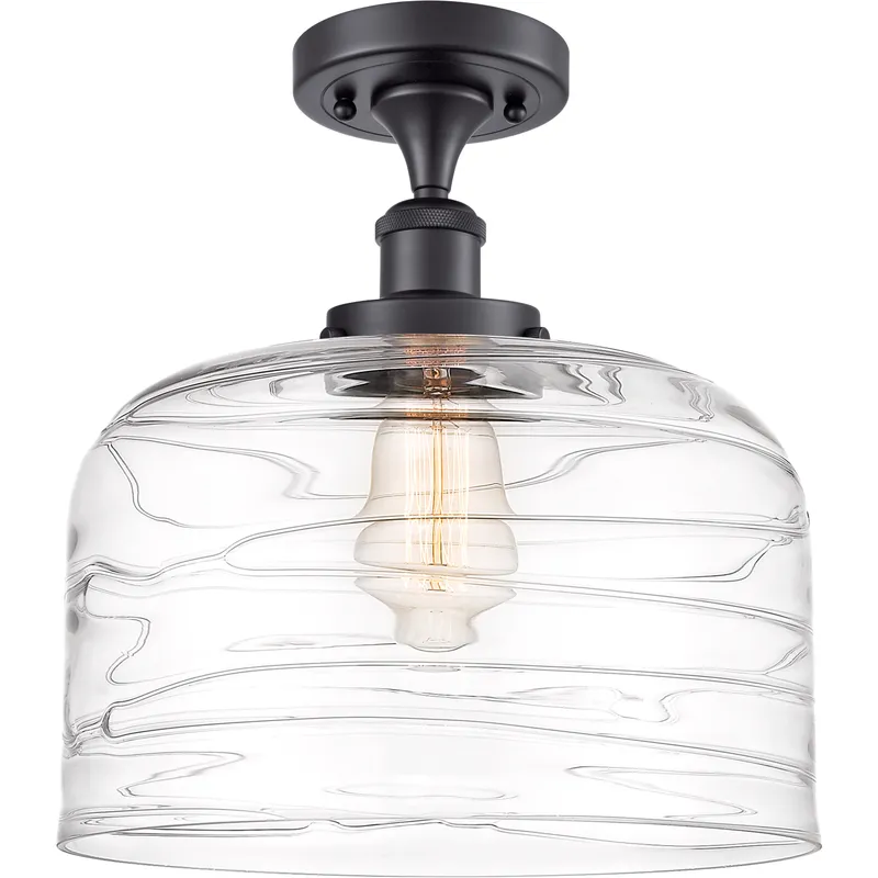 Ballston Bell 1 Light 8 inch Matte Black Semi-Flush Mount Ceiling Light