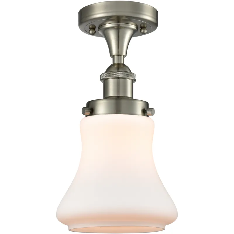 Bellmont 1 Light 6.5 inch Brushed Satin Nickel Semi-Flush Mount Ceiling Light