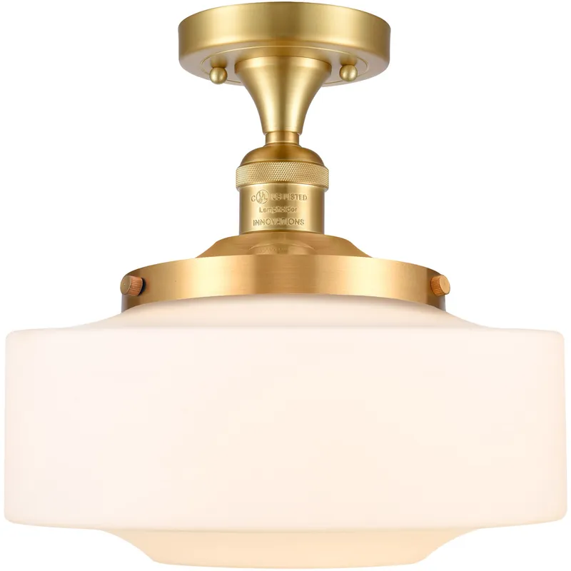 Franklin Restoration Bridgeton 1 Light 12 inch Brushed Brass Semi-Flush Mount Ceiling Light